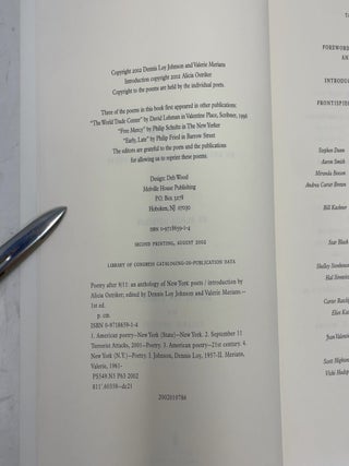 Poetry After 9-11: An Anthology of New York Poets