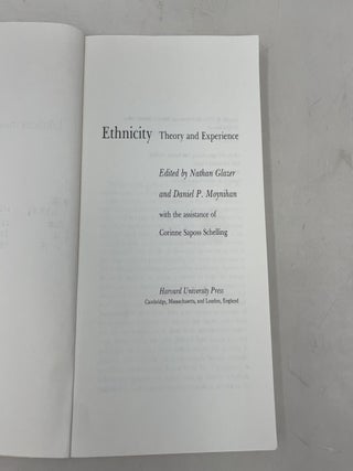 Ethnicity: Theory and Experience
