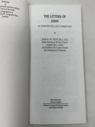 The Letters of John: An Introduction and Commentary (Tyndale New Testament Commentaries No. 19)
