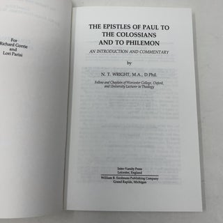The Epistles of Paul to the Colossians and to Philemon: An Introduction and Commentary (Tyndale New Testament Commentaries No. 12)
