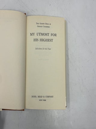 My Utmost for His Highest