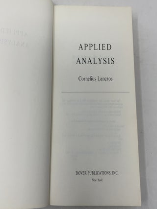 Applied Analysis (Dover Books on Mathematics)
