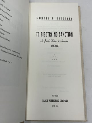 "To Bigotry No Sanction": A Jewish Shrine in America, 1658-1958