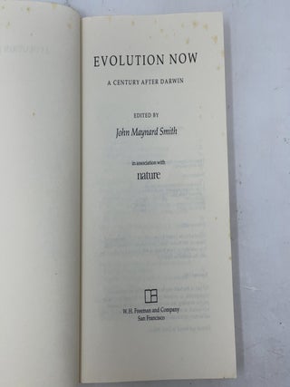 Evolution Now: A Century After Darwin