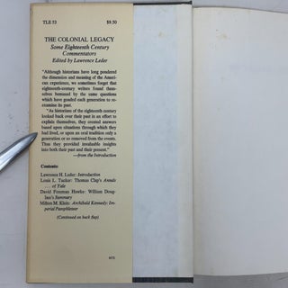 His Colonial Legacy: Some Eighteenth-Century Commentators