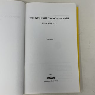 Techniques of Financial Analysis