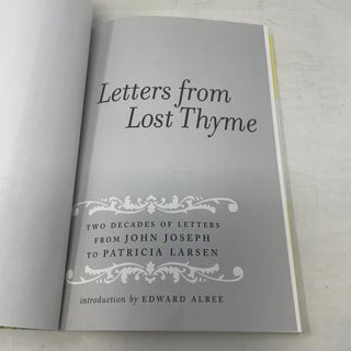 Letters from Lost Thyme: Two Decades of Letters from John Joseph to Patricia Larsen