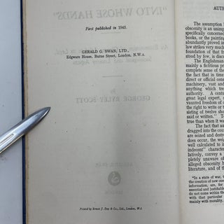 Into Whose Hands: An Examination of Obscene Libel in its Legal, Sociological and Literary Aspects
