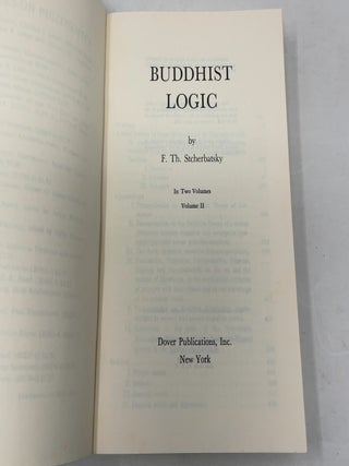 Buddhist Logic, Volume Two