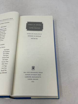 Later Travels (The I Tatti Renaissance Library)