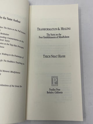 Transformation and Healing: Sutra on the Four Establishments of Mindfulness