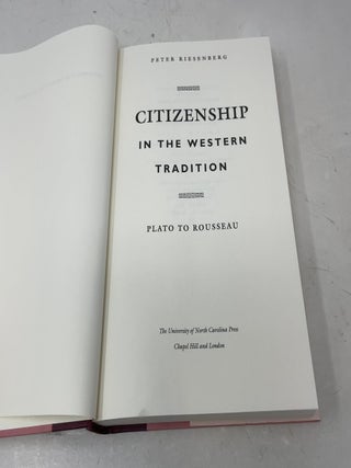 Citizenship in the Western Tradition: Plato to Rousseau