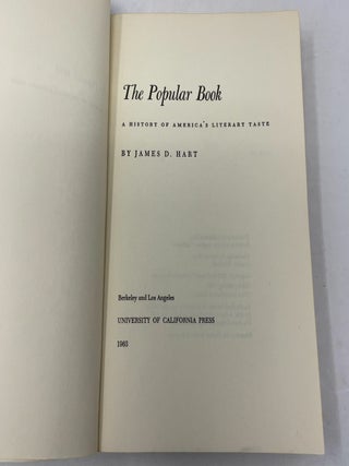 The Popular Book: A History of America's Literary Taste