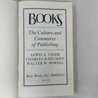 Books: The Culture and Commerce of Publishing
