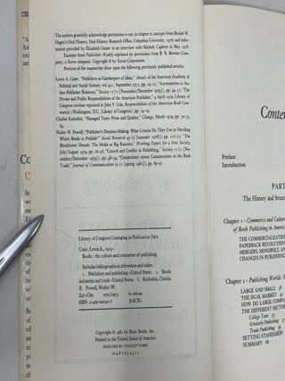 Books: The Culture and Commerce of Publishing