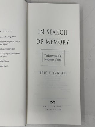 In Search of Memory: The Emergence of a New Science of Mind