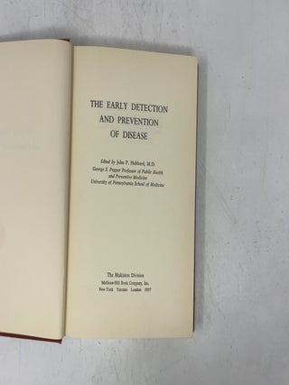 The Early Detection and Prevention of Disease