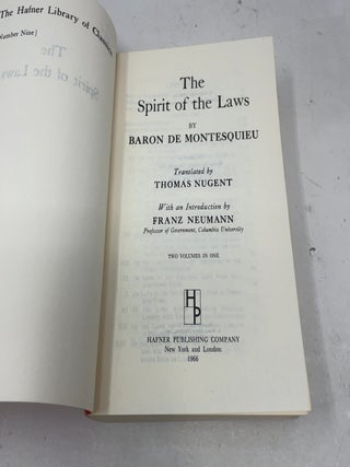 Montesqueieu The Spirit of the Laws