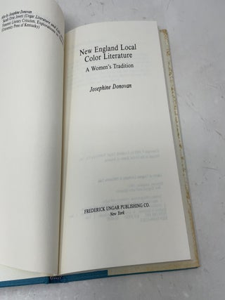 New England Local Color Literature: A Women's Tradition