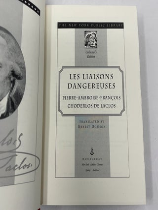 Les Liaisons Dangereuses (New York Public Library Collector's Edition)