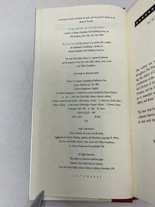 Les Liaisons Dangereuses (New York Public Library Collector's Edition)