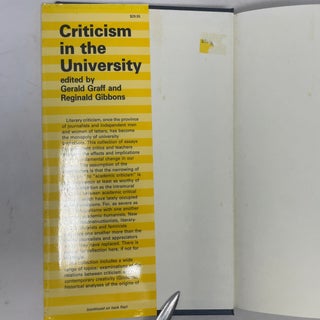 Criticism in the University