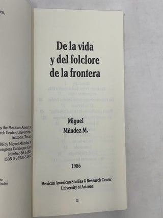 De la Vida y del Folclore de la Frontera