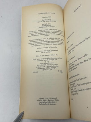 Reading Material Culture: Structuralism, Hermeneutics and Post-Structuralism (Social Archaeology)