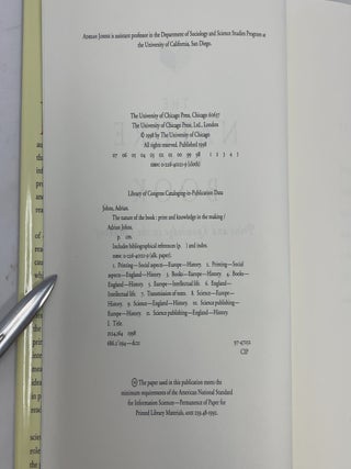 The Nature of the Book: Print and Knowledge in the Making