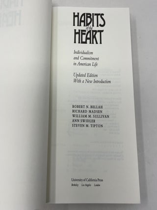 Habits of the Heart: Individualism and Commitment in American Life