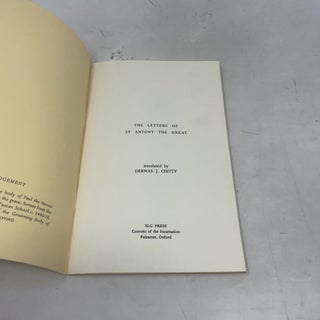 The Letters of Saint Anthony the Great