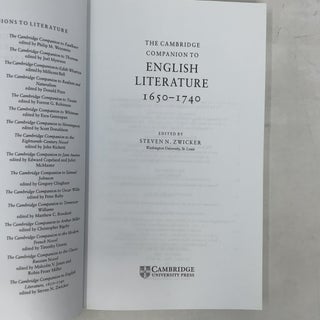 The Cambridge Companion to English Literature, 1650-1740