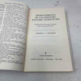 Cross-Currents in 17th Century English Literature
