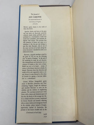The Journal of John Harrower: An Indentured Servant in the Colony of Virginia, 1773-1776 (Williamsburg Eyewitness to History Series)