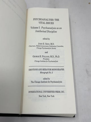 Psychoanalysis: The Vital Issues, Volume 1