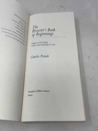 Browser's Book of Beginnings: Origins of Everything Under, and Including, the Sun