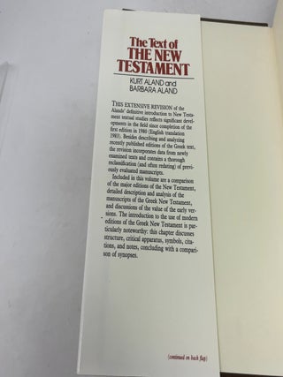 Text of the New Testament: An Introduction to the Critical Editions and the Theory and Practice of Modern Textual Criticism