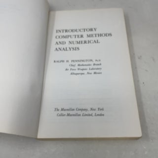 Introductory Computer Methods and Numerical Analysis