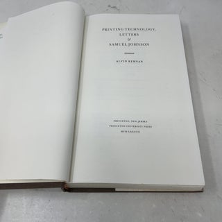 Samuel Johnson and the Impact of Print: (Originally published as Printing Technology, Letters, and Samuel Johnson)