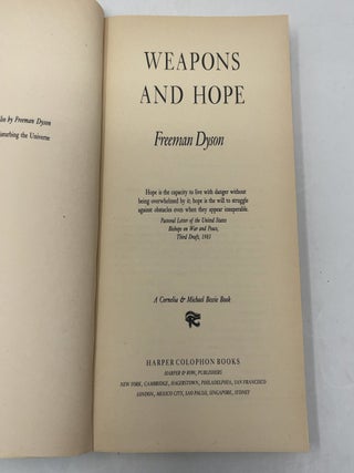 Weapons and Hope