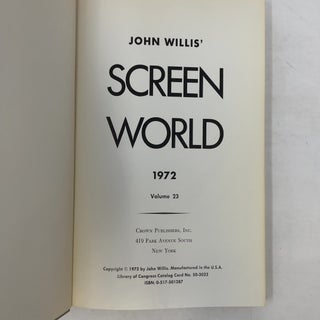 Screen World: John Willis 1972 Film Annual, Vol 23