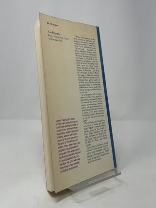 Autobiography: Essays Theoretical and Critical