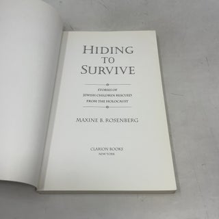 Hiding to Survive: Stories of Jewish Children Rescued from the Holocaust