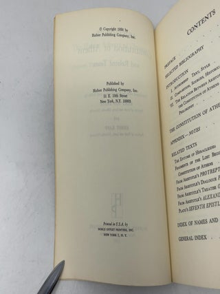 Aristotle's Constitution of Athens & Related Texts (Hafner Library of Classics)