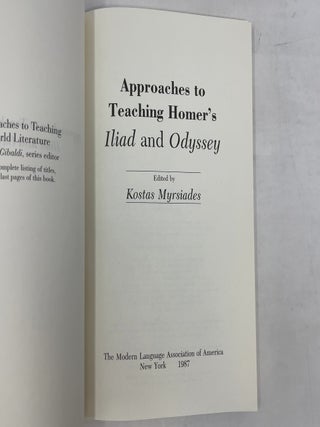 Approaches to Teaching Homer's Iliad and Odyssey