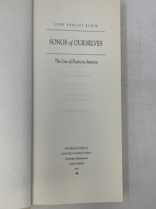 Songs of Ourselves: The Uses of Poetry in America