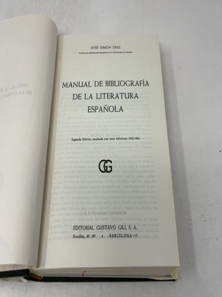Manual de Bibliografía de la literatura española