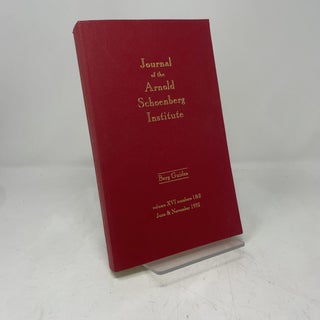 Journal of the Arnold Schoenberg Institute, Berg Guides, Vol. XVI, Numbers 1 & 2
