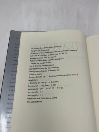STRAVINSKY: Selected Correspondence, Volume II