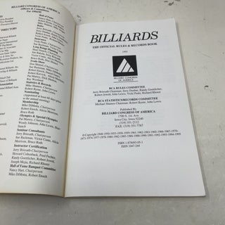 Billiards the Official Rules & Records Book 1995